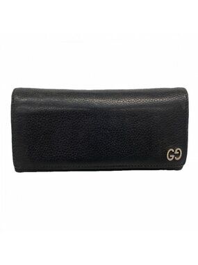 Gucci Wallet Leather Black Silver